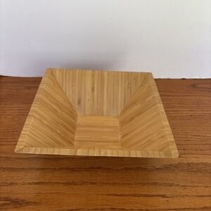 Pampered Chef Bamboo Square Bowl 9.25"‎